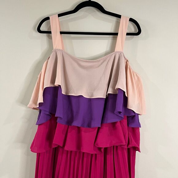 Lane Bryant Tiered Pleated Midi Dress size 22 - Picture 3 of 7